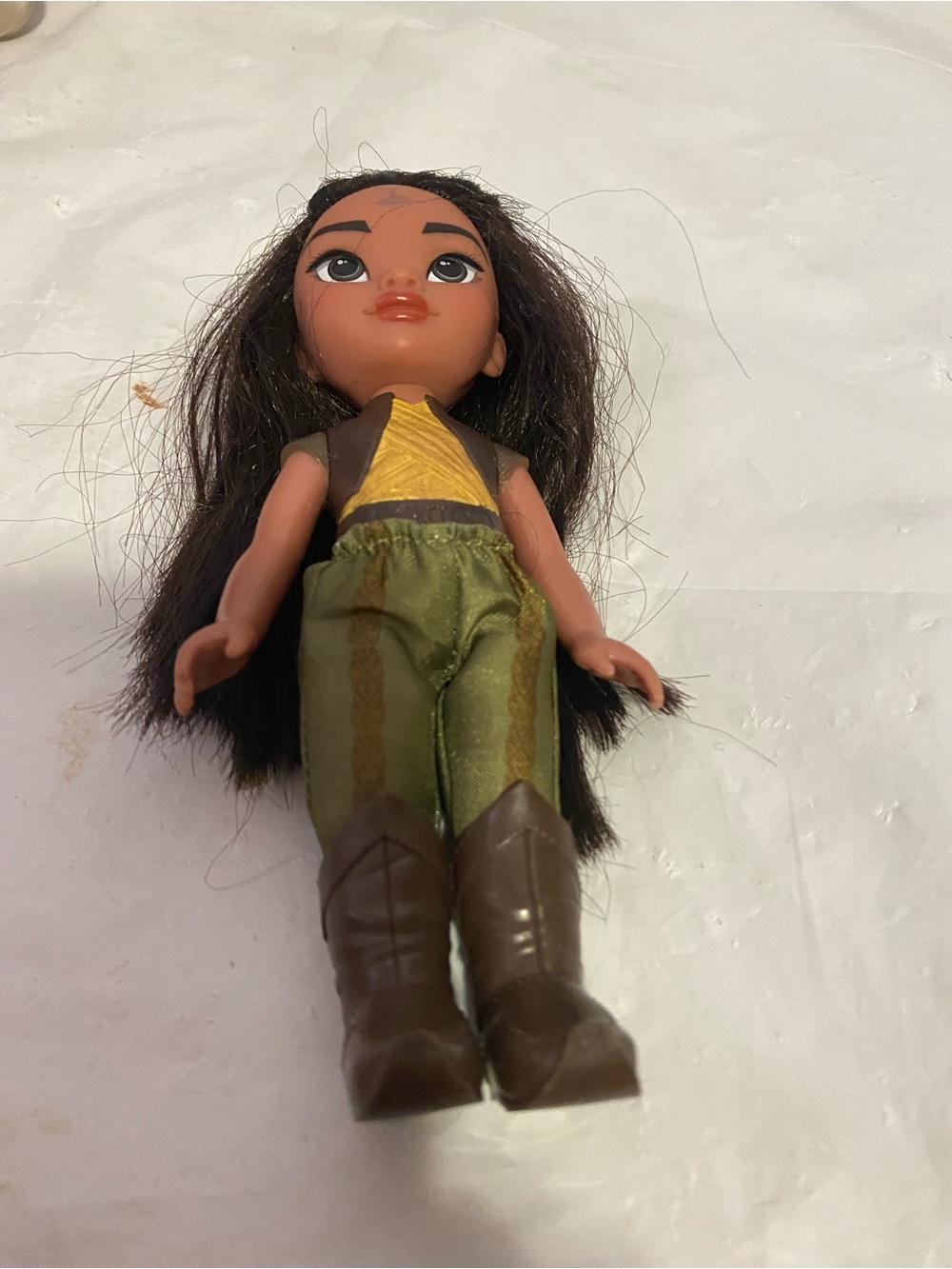 Kids Fashion Doll in Brown, Green & Yellow Outfit